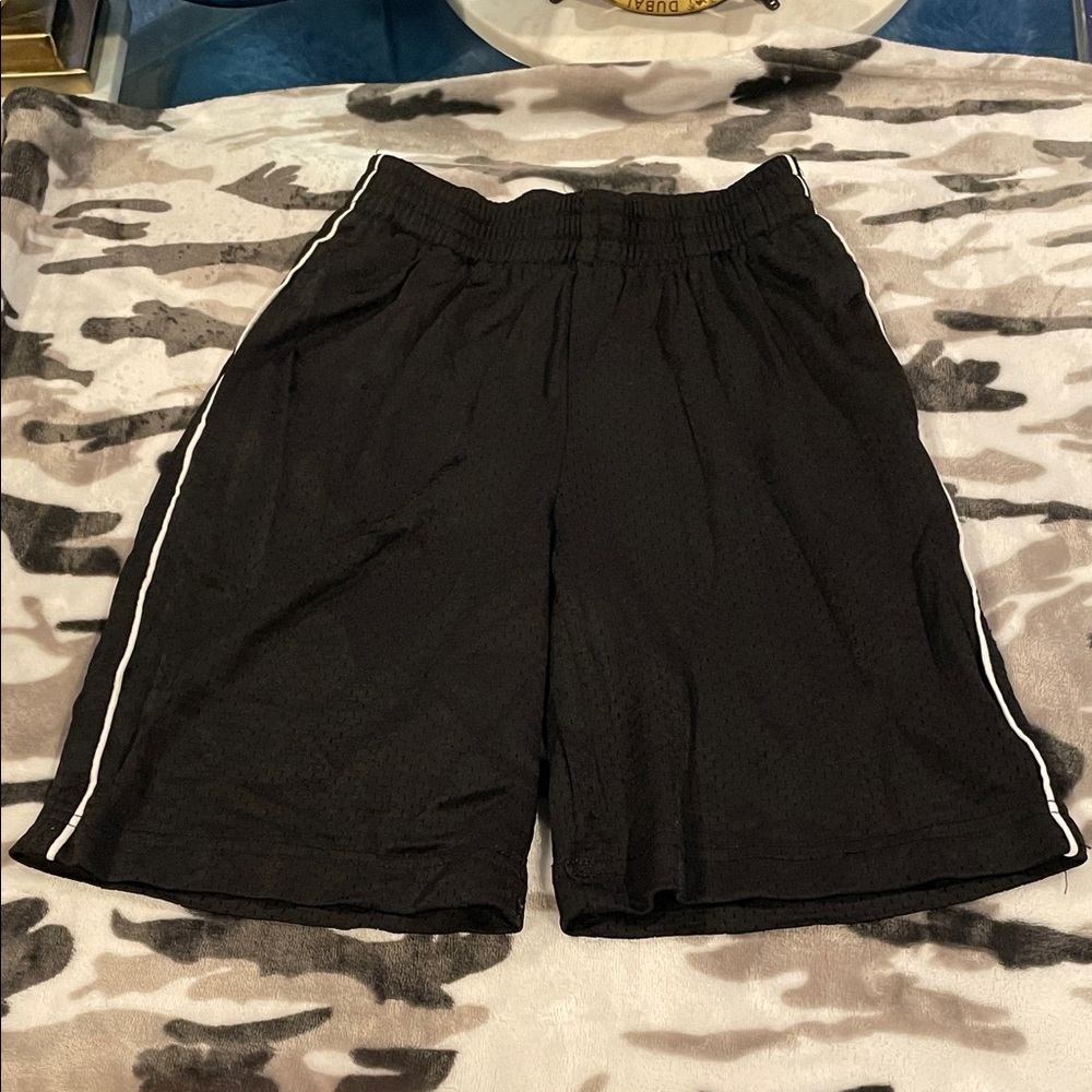 Xersion Black Athleisure Shorts with White Stripes Size 8 Small Gym Basketball